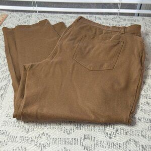 Chicos So Slimming Tan Faux Suede Straight Leg Jean Size 3.5P